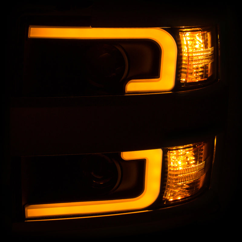 Anzo Projector Headlights 15-17 Chevrolet Silverado 2500HD / 3500HD Black w — 14JDB