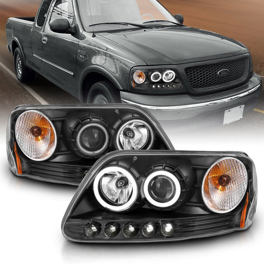 Anzo 1997-2003 Ford F-150 Projector Headlights w/ Halo Black (CCFL)