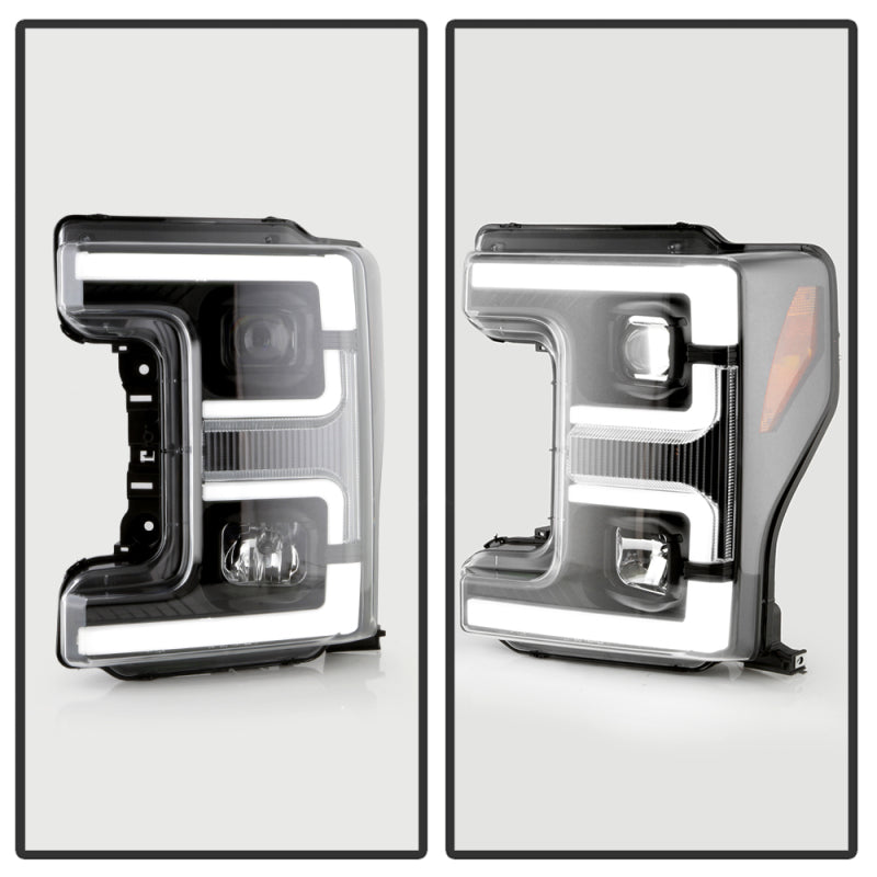 Spyder 17-18 Ford F250/F350/F450 Halogen Model Only -White Light Bar- Black