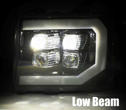 AlphaRex 07-13 GMC 1500HD NOVA LED Proj Headlight Plank Style Gloss Blk w/Activ Light/Seq