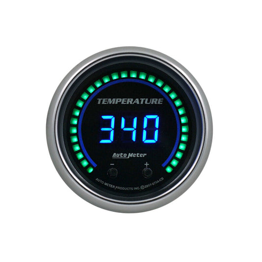 Autometer 52.4mm Black Switchable 60-340 Degrees F / 40-170 Degrees C Cobalt Elite