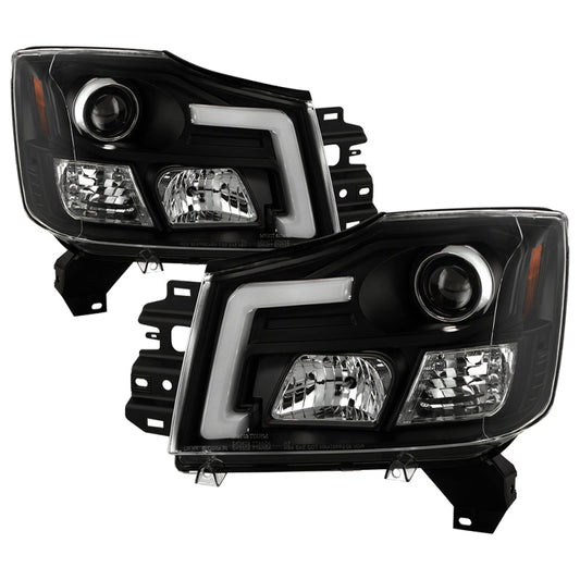 SPYDER 04-15 Nissan Titan High-Power LED Module Equipped Headlights - Black (PRO-YD-NTI04PL-BK) 5088406