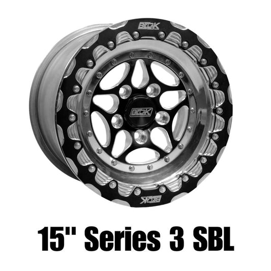 Belak Wheels Belak 15x11 GTR Rear Wheel (OEM Small Brake Kit Req) / 5x114.3 BP / Series 3 Wheel- Single Beadlock 15115114S3GTR-SBL