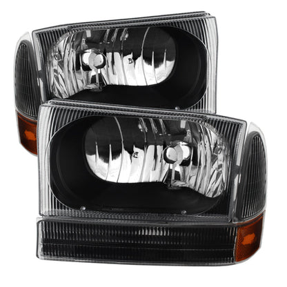 SPYDER Xtune Ford F250/350/450 Superduty 99-04 Crystal Headlights w/ Bumper Lights HD-JH-FF25099-AM-BK 9025402