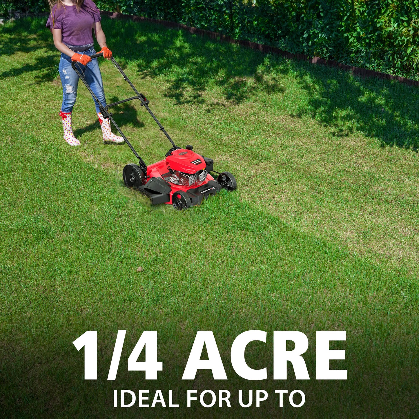 PowerSmart 21'' 144cc Gas Push 2-in-1 Lawn Mower V8721C