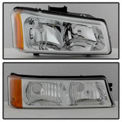 Spyder Xtune Chevy Silverado 2500HD 03-06 Crystal Headlights w/ Bumper Lights Chrome