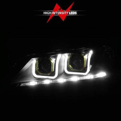 Anzo 2013-2015 Honda Accord Projector Headlights w/ U-Bar Black