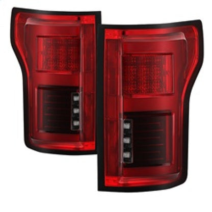 Spyder 15-18 Ford F-150 LED Tail Lights (w/Blind Spot) - Red Clear
