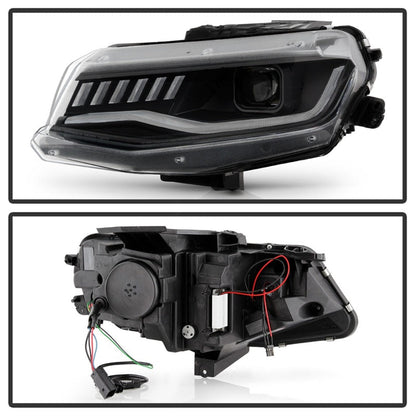 Spyder Chevy Camaro 16-18 (Do Not Fit Halogen) Projector Headlights Black PRO-YD-CCAM16HIDSI-SEQ-BK 5087379