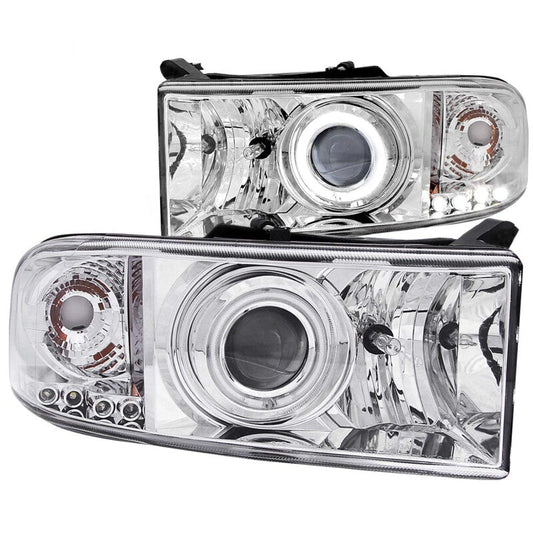 Anzo 1994-2001 Dodge Ram Projector Headlights w/ Halo Chrome — 14H0W