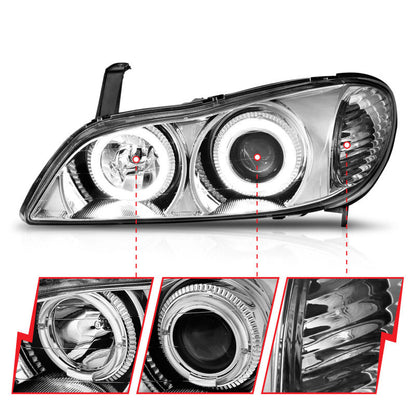 Anzo 2000-2004 Infiniti I30 Projector Headlights w/ Halo Chrome