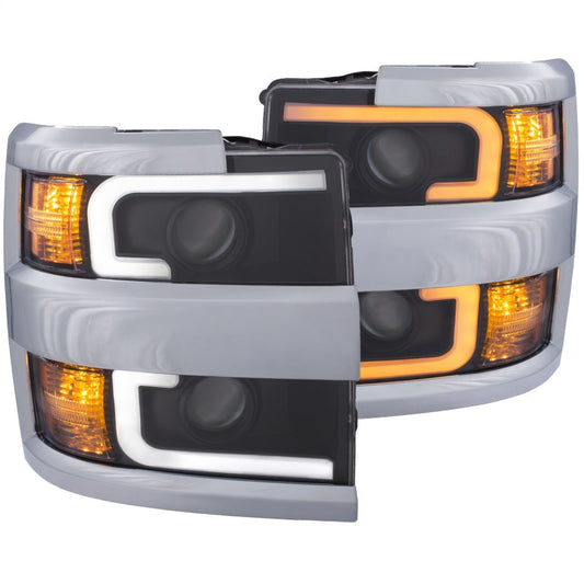 Anzo Projector Headlights 15-17 Chevrolet Silverado 2500HD / 3500HD Black w — 14JDB