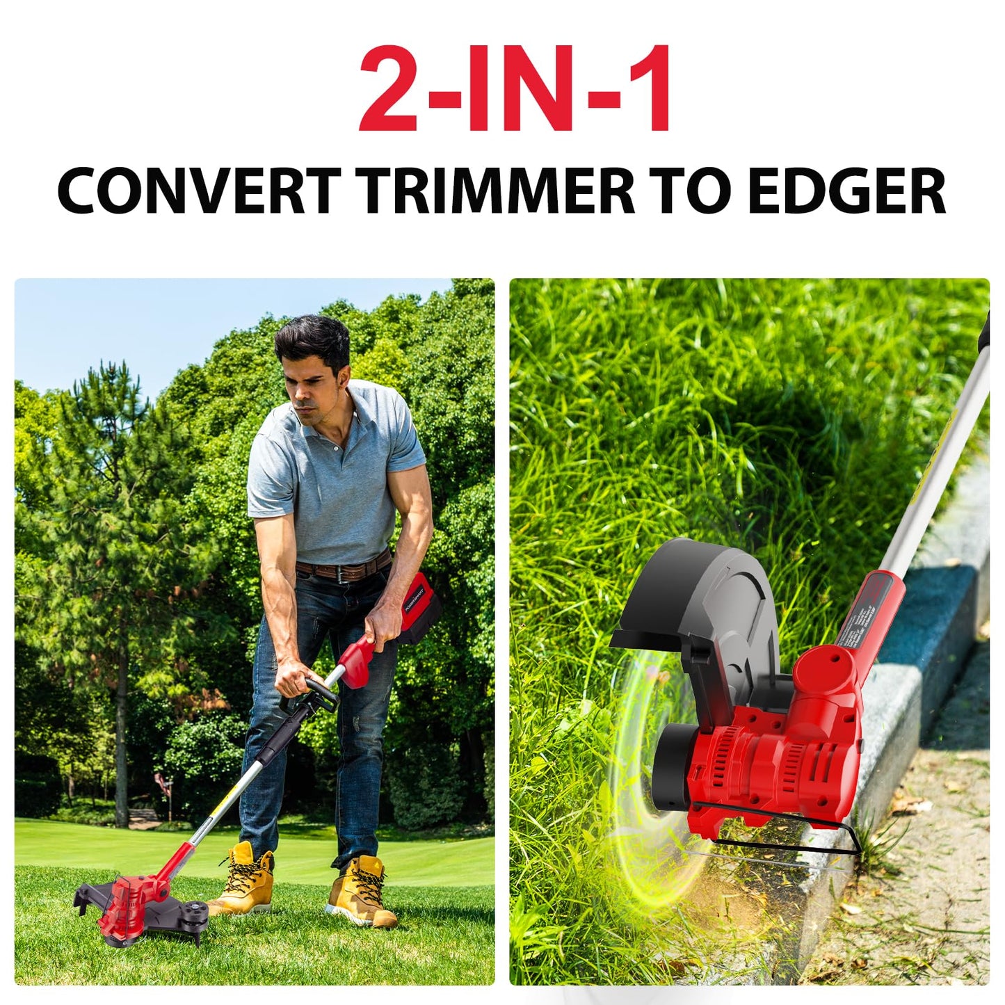 PowerSmart 40V String Trimmer & Edger + 40V Leaf Blower Combo Kit with 4.0Ah