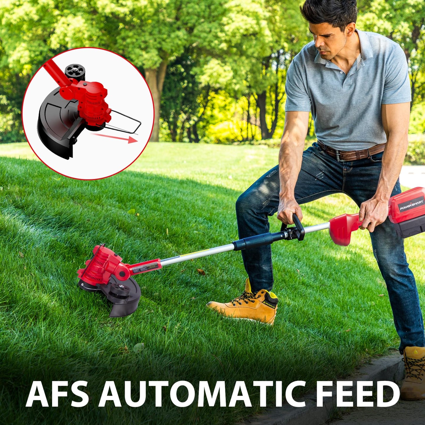 PowerSmart 40V String Trimmer & Edger + 40V Leaf Blower Combo Kit with 4.0Ah