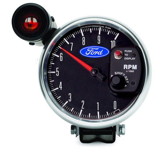 Autometer Ford 5in. 10K RPM Pedestal w/ Ext. Shift-Lite Tachometer Gauge 880827