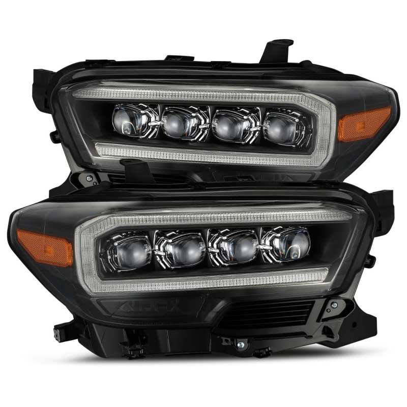 AlphaRex 16-20 Toyota Tacoma NOVA LED Projector Headlights Plank Style Black w/Activation