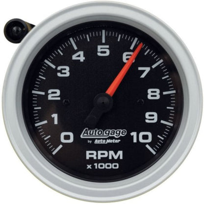 AutoMeter Tachometer Gauge 10K RPM 3 3/4in Pedestal w/Ext. Shift-Light