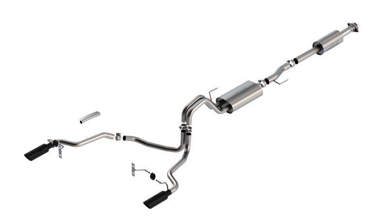 Borla F-150 2021 2.7L/3.5L 4dr CC SB EC STB Lar/KingR/Plnm/LTD 3/2.25 SRE CB Touring BLK
