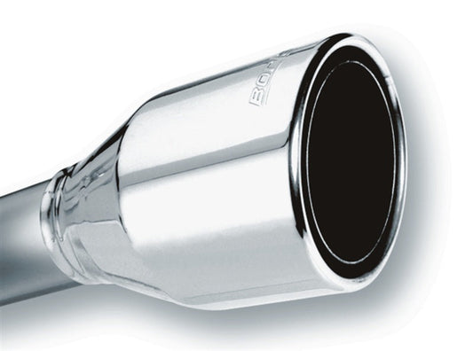 Borla 2.5in Inlet 4.5in Round Rolled Angle Cut Phantom X 7.75in Long Embossed Universal Exhaust Tips 20247