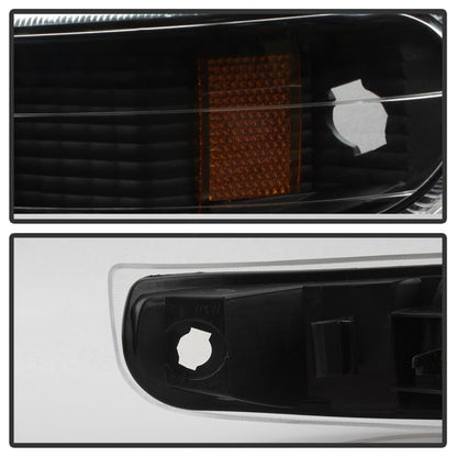 Spyder Xtune Chevy Silverado 99-02 Amber Reflector Bumper Lights Black Cbl-Jh-CS99-Am-Bk