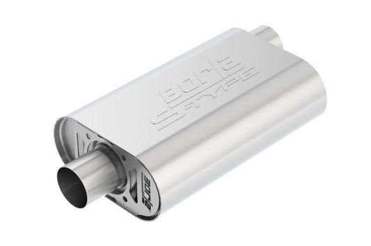Borla CrateMuffler SBC Hot 350/383 2.5 inch Offset/Center 14in x 4.35in x 9in Oval Muffler 400819