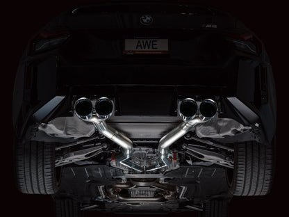 AWE Tuning 23-24 BMW G87 M2 Track Edition Exhaust - Chrome Silver Tips 3020-42487