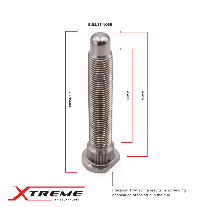 BLOX Racing Honda Xtreme Titanium Wheel Studs 12 x 1.50mm - Single Bxac-00175