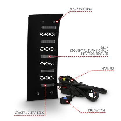 ANZO 22-24 Toyota Tundra (w/Factory LED Refl. & OE Bumper) Z-Series Full LED DRL Vent Lights - Pair 511089X