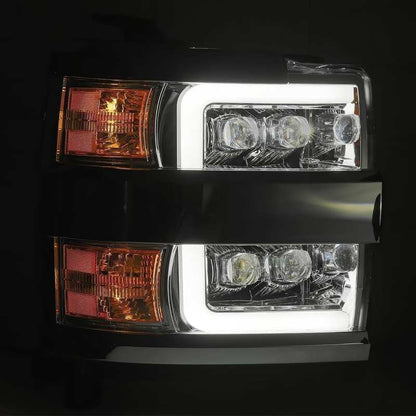 AlphaRex 15-18 Chevy 2500HD NOVA LED Proj Headlight Plank Style Jet Blk w/Activ Light/Seq Signal/DRL 880229 *Discontinued