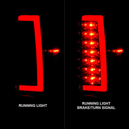ANZO 2004-2012 Chevrolet Colorado/ GMC Canyon LED Tail Lights w/ Light Bar Black Housing