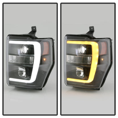 Spyder Ford F-250/350/450 08-10 V2 High-Power LED Headlights-Switch Back-Black