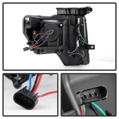 Spyder Ford F150 09-14 Projector Headlights Halogen Model- Light Bar DRL Blk PRO-YD-FF15009-LBDRL-BK 5077592