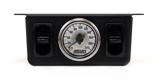 Airlift Dual Needle Gauge with two paddle switches- 200 PSI