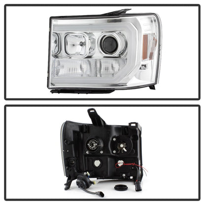 Spyder GMC Sierra 1500/2500/3500 07-13 V2 Projector Headlights - Chrome PRO-YD-GS07V2-LBDRL-C 5083647