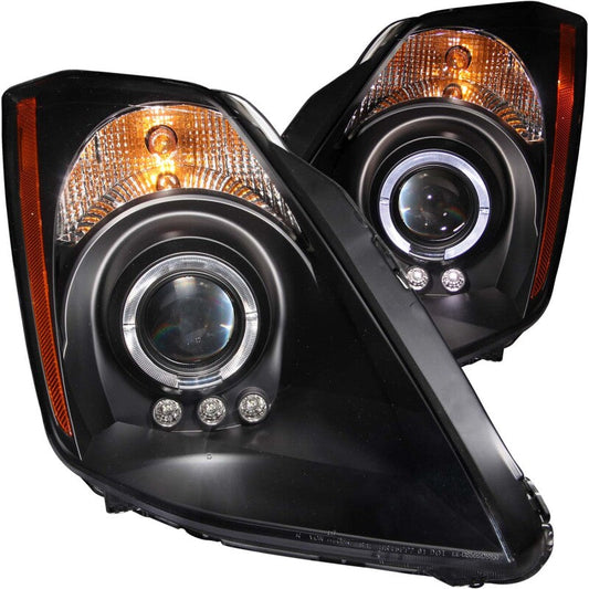 ANZO 2003-2005 Nissan 350Z Projector Headlights w/ Halo Black 121444