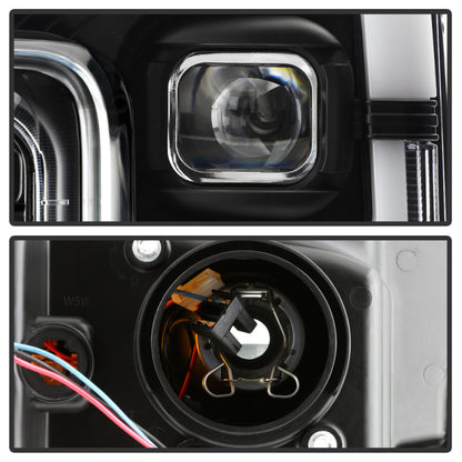 Spyder 17-18 Ford F250/F350/F450 Halogen Model Only -White Light Bar- Black