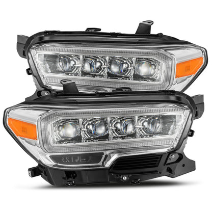 AlphaRex 16-20 Toyota Tacoma NOVA LED Projector Headlights Plank Style Chrome
