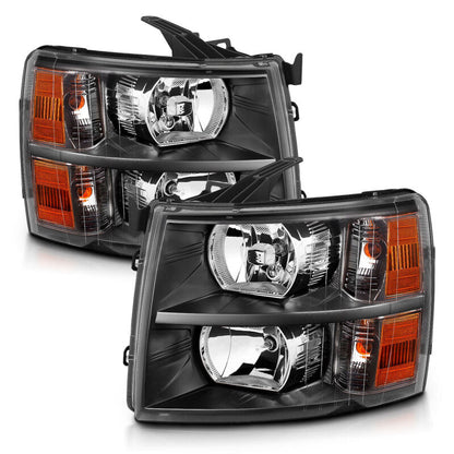 Anzo Chevy Silverado 07-13 Crystal Headlight Black Amber