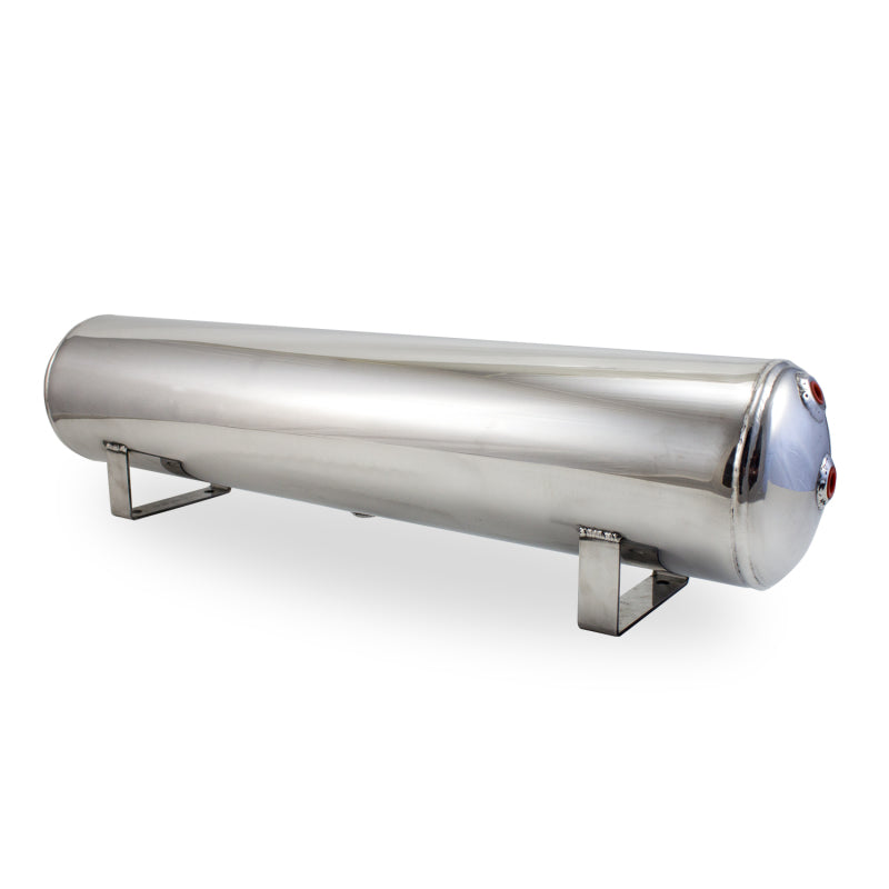 Airlift 4 Gal Alum Air Tank - (2) 1/4", (2) 3/8" End Ports, & 1/4" Drain Port
