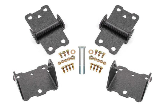 BMR Suspension BMR 78-87 G-Body Motor Mount Kit Upper & Lower Solid - Black Hammertone MM461H