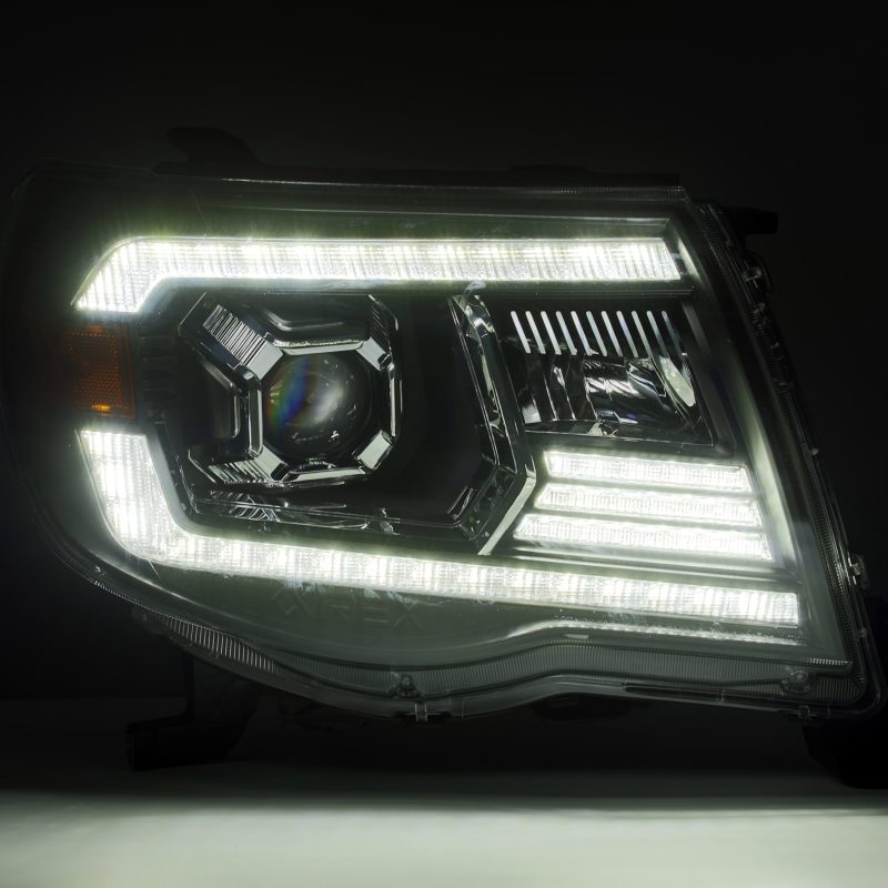 AlphaRex 05-11 Toyota Tacoma LUXX LED Projector Headlights Plank Style Chrome