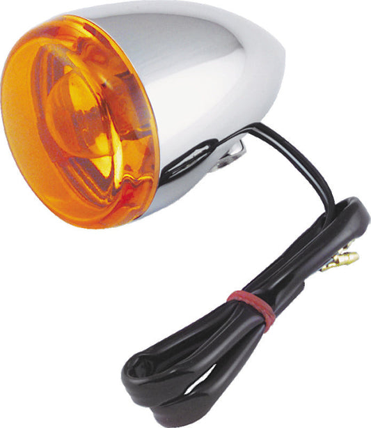 Bikers Choice Chrome Bullet Rear Turn Signal Single Filament Amber Replaces 67104-83 68977-00 495536