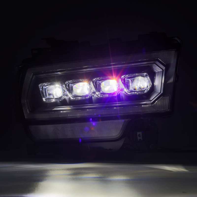 AlphaRex 19-21 Ram 2500 NOVA LED Proj Headlights Plank Style Black w/Activ Light/Seq