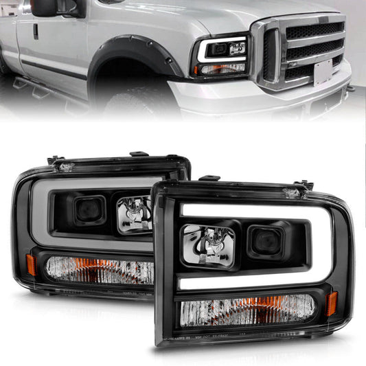 ANZO 99-04 Ford F250/F350/F450/Excursion (excl 99) Projector Headlights — 8M6SN