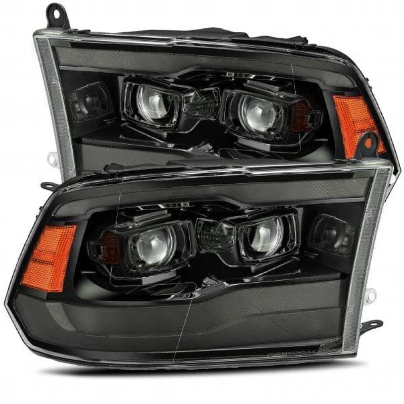 AlphaRex 09-18 Dodge Ram 1500 PRO-Series Projector Headlights Plank Style Alpha Blk w/Seq