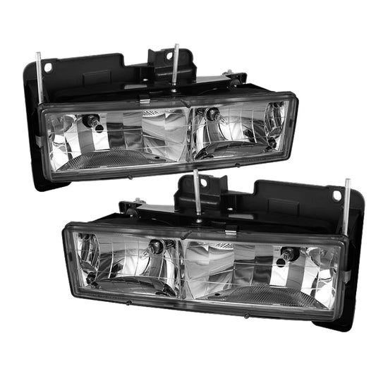 SPYDER Xtune Chevy Suburban 88-98 Crystal Headlights Chrome HD-JH-CCK88-C 5064387