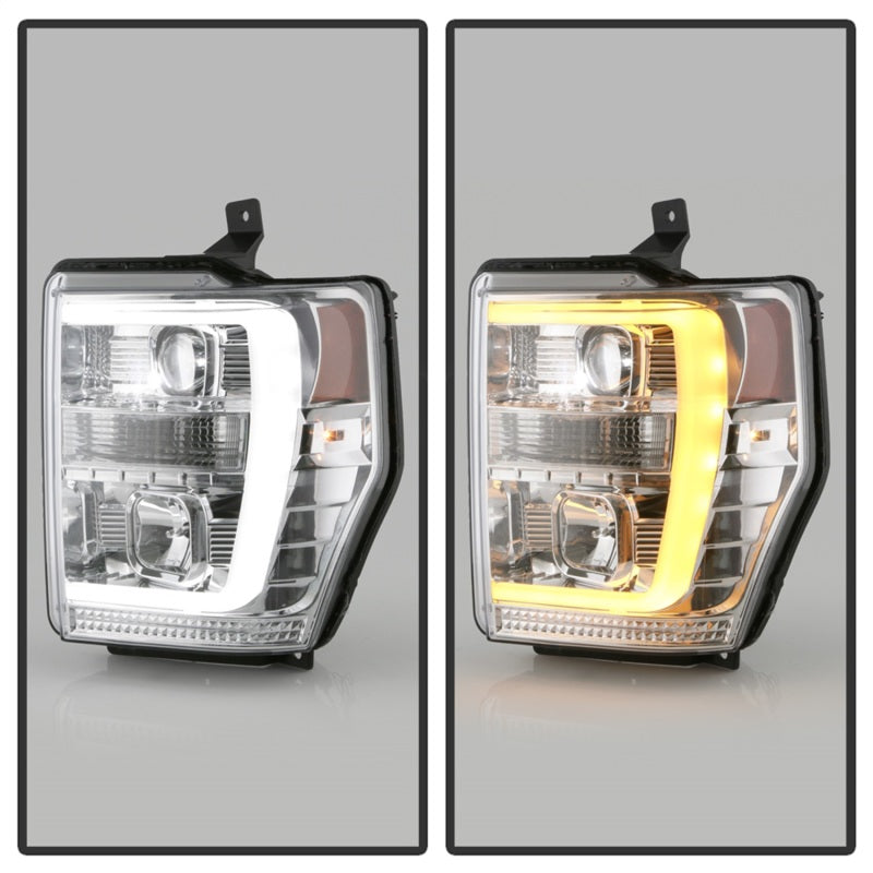 Spyder Ford F-250/350/450 08-10 V2 High-Power LED Headlights-Switch Back-Chrome