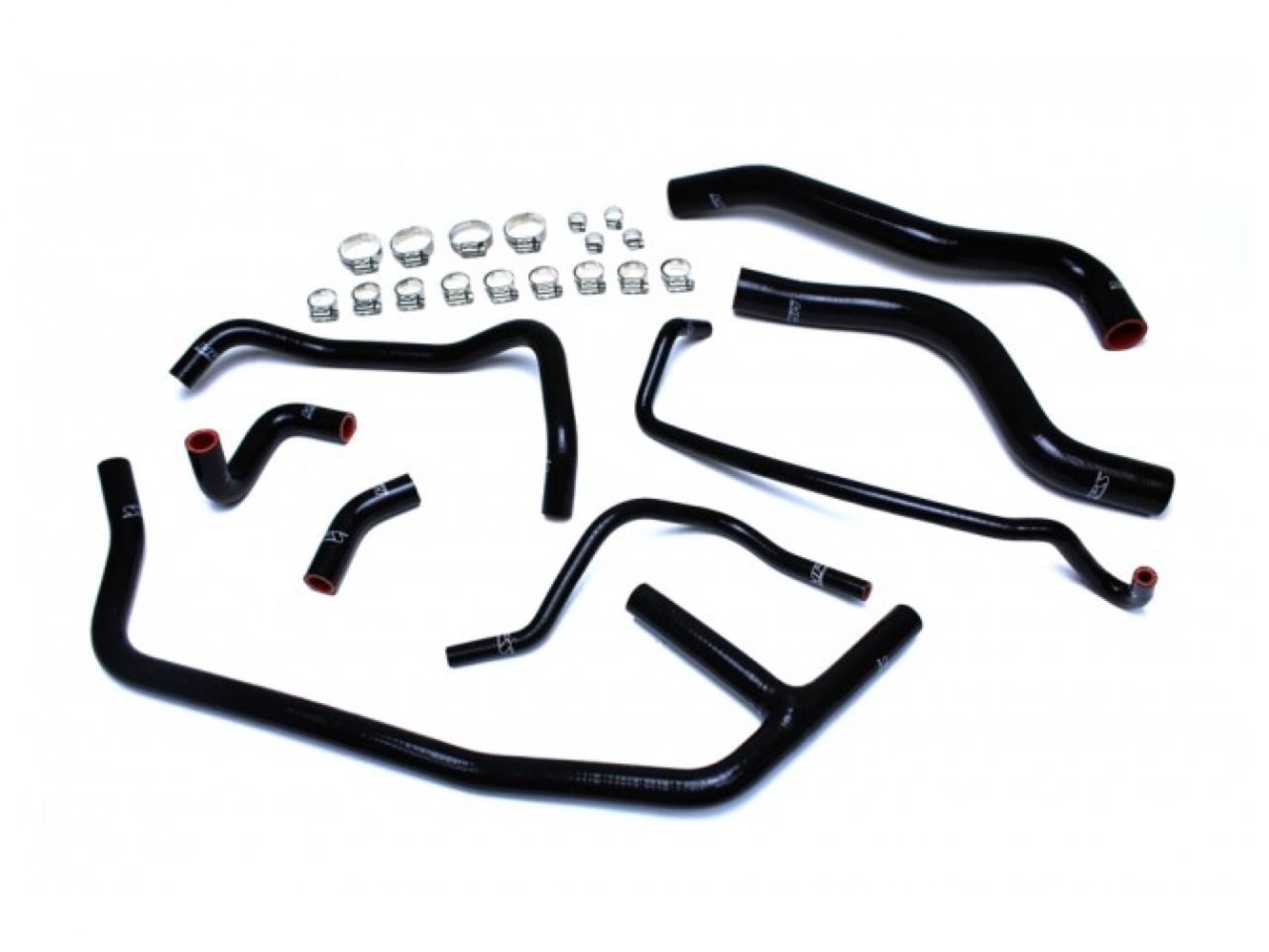 HPS Black Reinforced Silicone Radiator and Heater Hose Kit Coolant Ford 2015-2019 Mustang