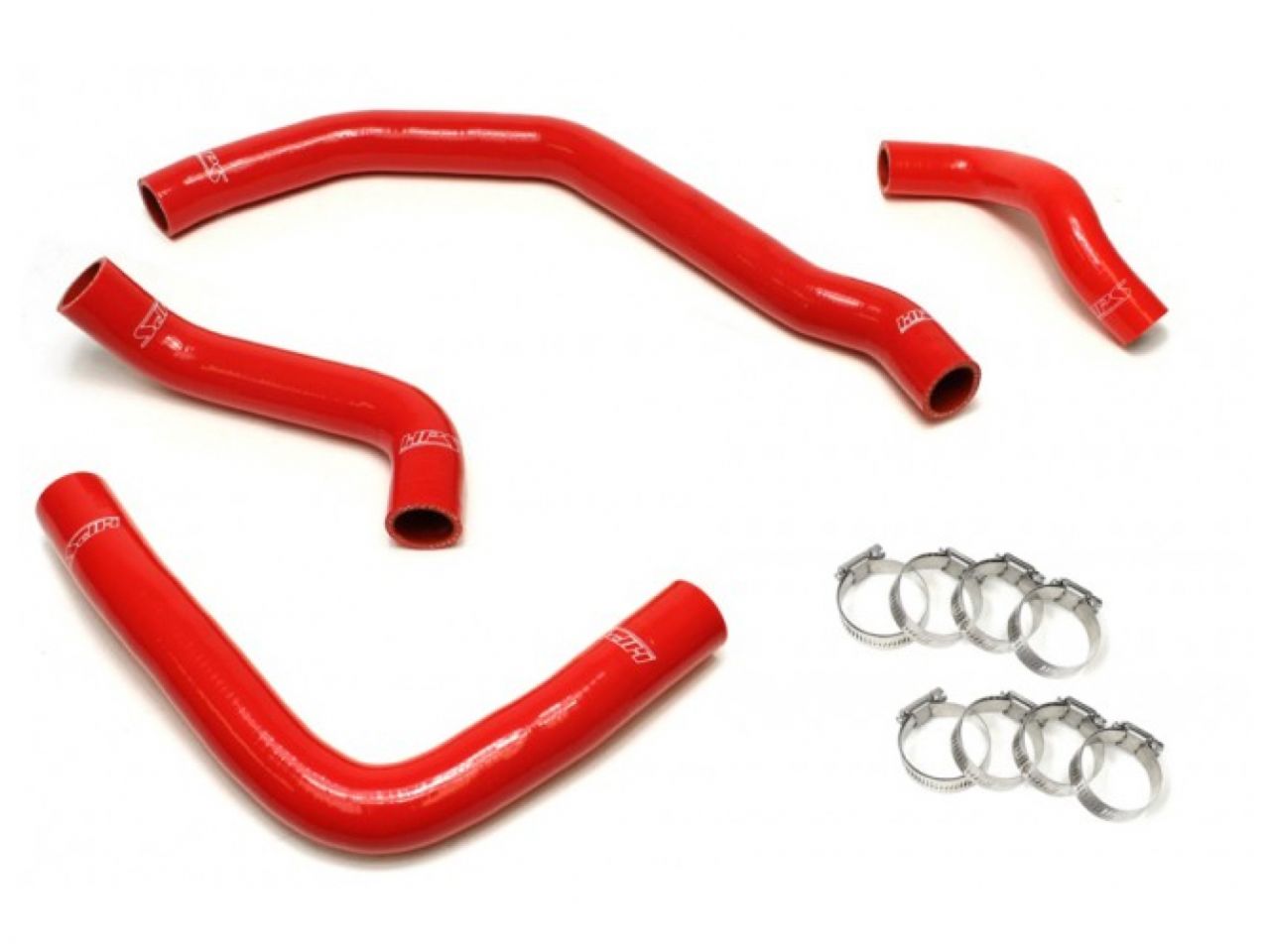 HPS Performance HPS Red Reinforced Silicone Radiator Coolant Hose Kit (4pc set) rear