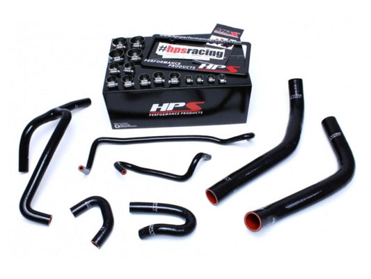 HPS Black Reinforced Silicone Radiator and Heater Hose Kit Coolant Ford 2015-2017 Mustang